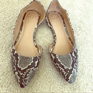 Snakeskin D’Orsay flats (NWOT)